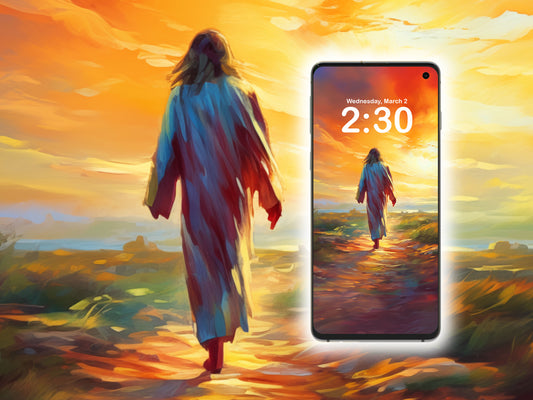 FOLLOWING JESUS / Digital Phone Wallpaper Instant Download