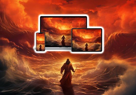 MOSES & THE RED SEA / Digital Wallpaper for Phone, Tablet, Computer