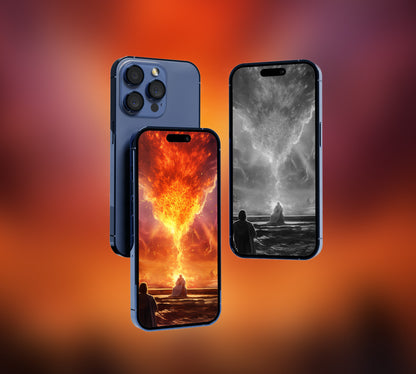 FIRE FELL / Digital Phone Wallpaper Instant Download